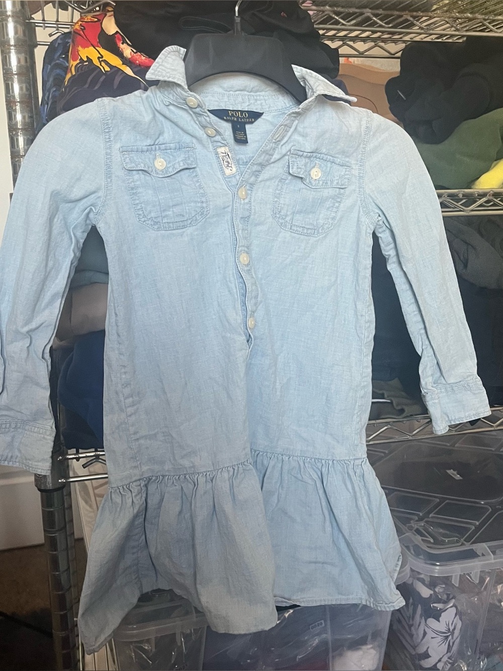 Polo Ralph Lauren blue babydoll button up skirt Size 6 #preppy #babydoll